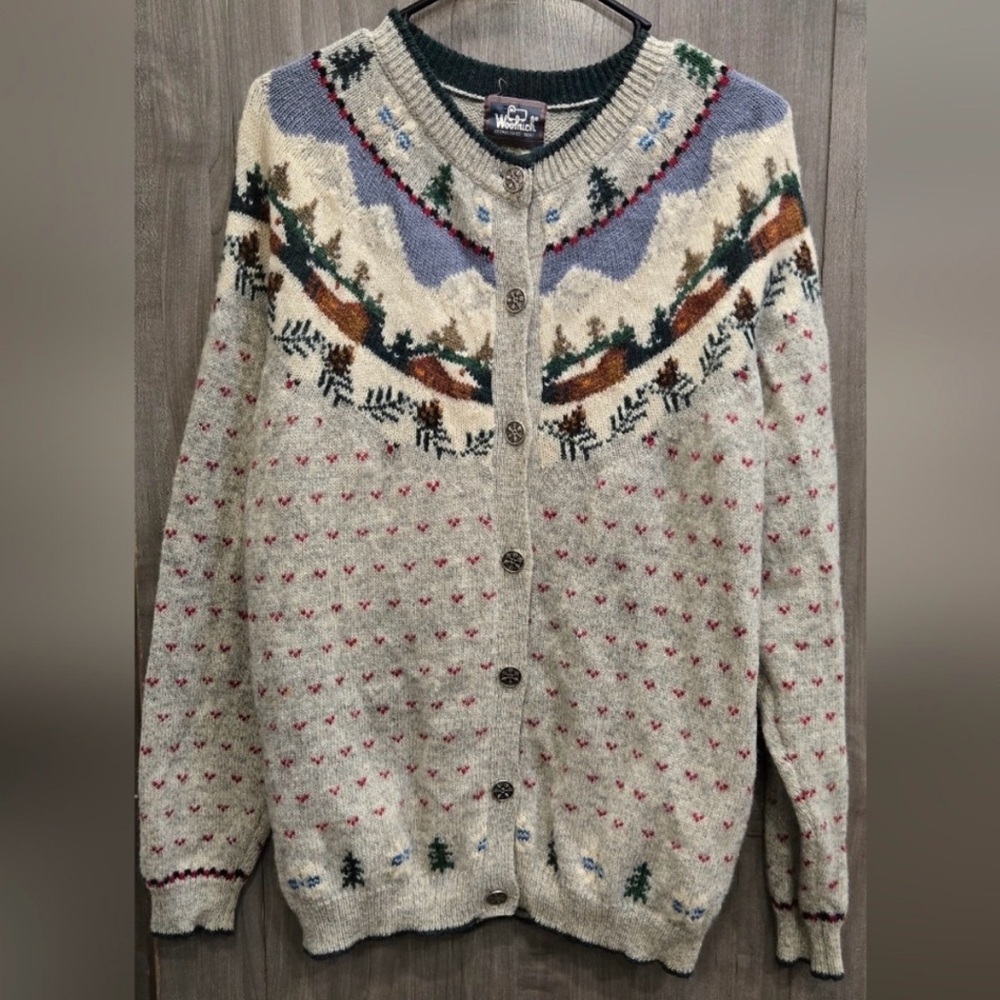 Vintage Woolrich Wool-blend Cardigan Sweater